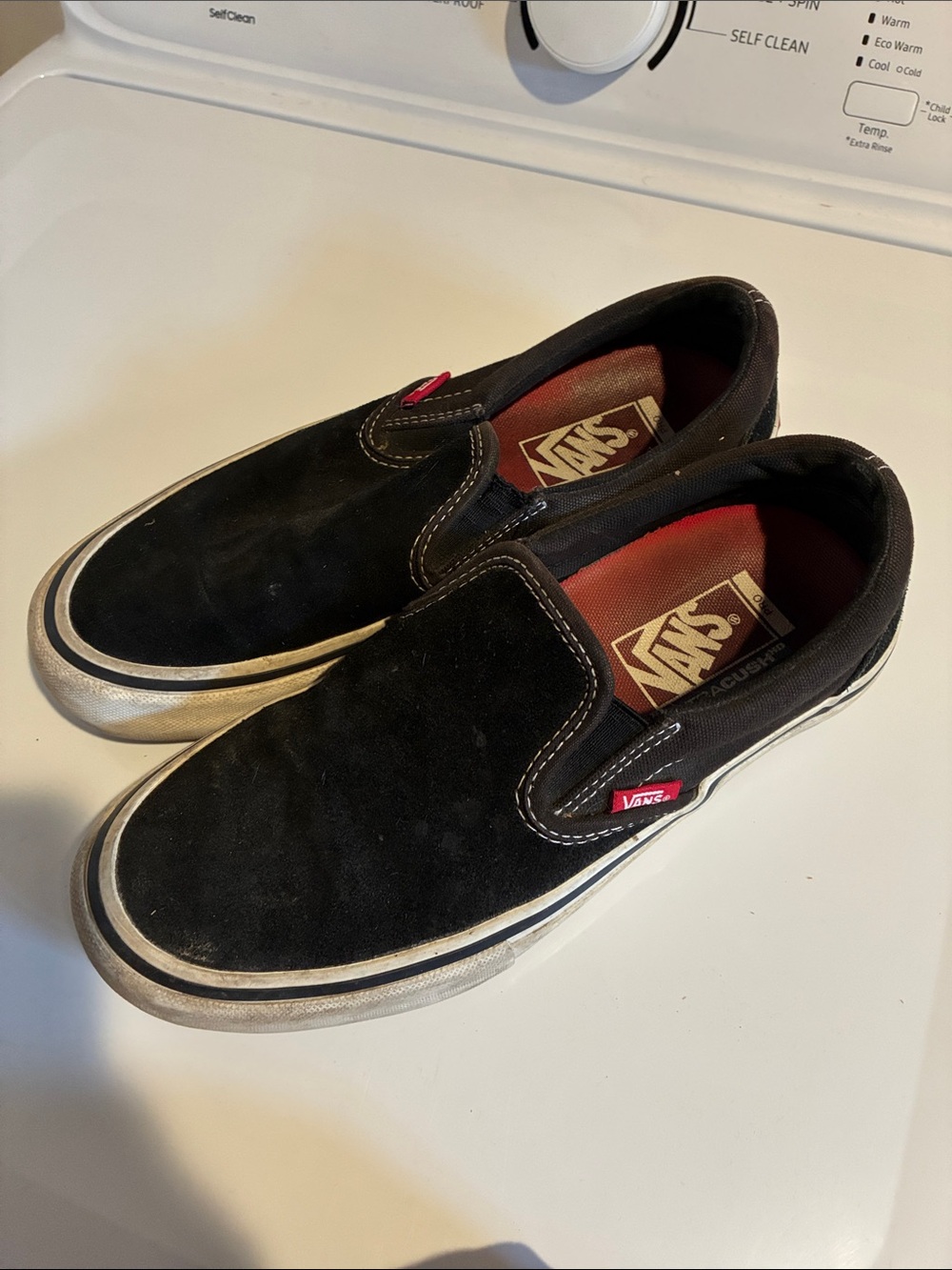 Vans Black Slip-On Skate Sneakers with White Midsole